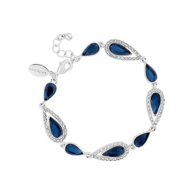 Blue crystal elongated peardrop bracelet